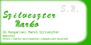 szilveszter marko business card